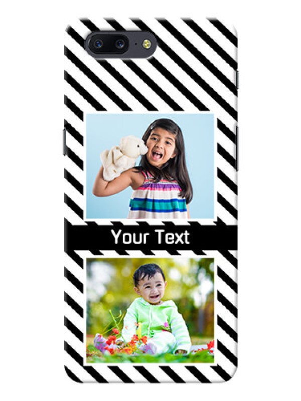 Custom OnePlus 5 2 image holder with black and white stripes Design