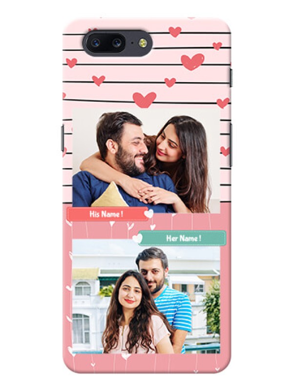 Custom OnePlus 5 2 image holder with hearts Design
