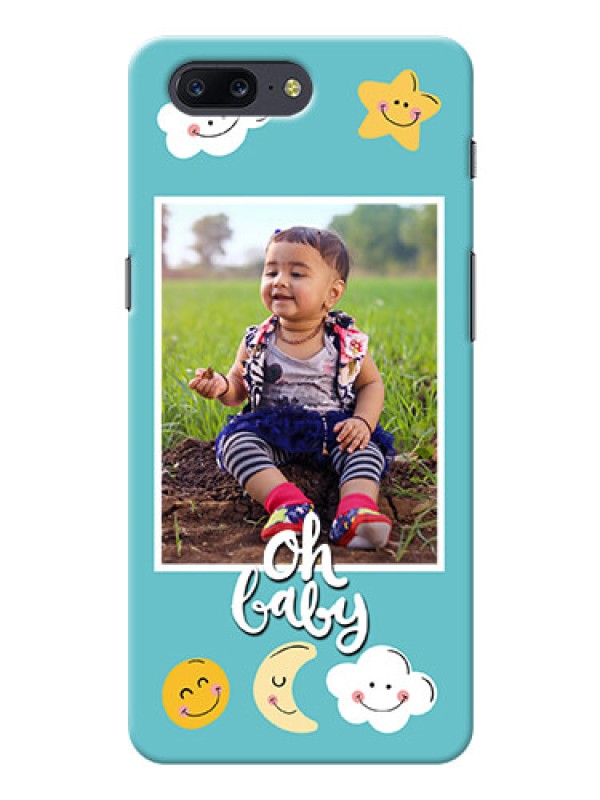 Custom OnePlus 5 kids frame with smileys and stars Design