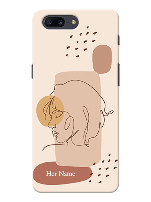 Custom OnePlus 5 Custom Phone Covers: Calm Woman line art Design