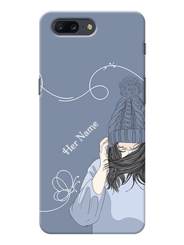Custom OnePlus 5 Custom Mobile Case with Girl in winter outfit Design