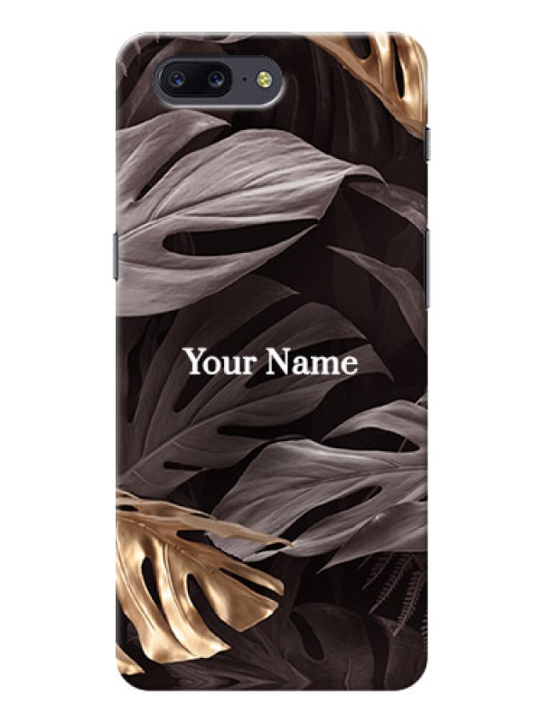 Custom OnePlus 5 Mobile Back Covers: Wild Leaves digital paint Design