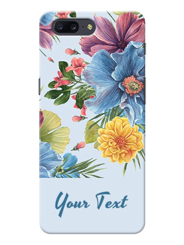 Custom OnePlus 5 Custom Phone Cases: Stunning Watercolored Flowers Painting Design