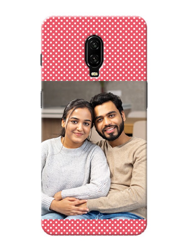 Custom Oneplus 6T Custom Mobile Case with White Dotted Design