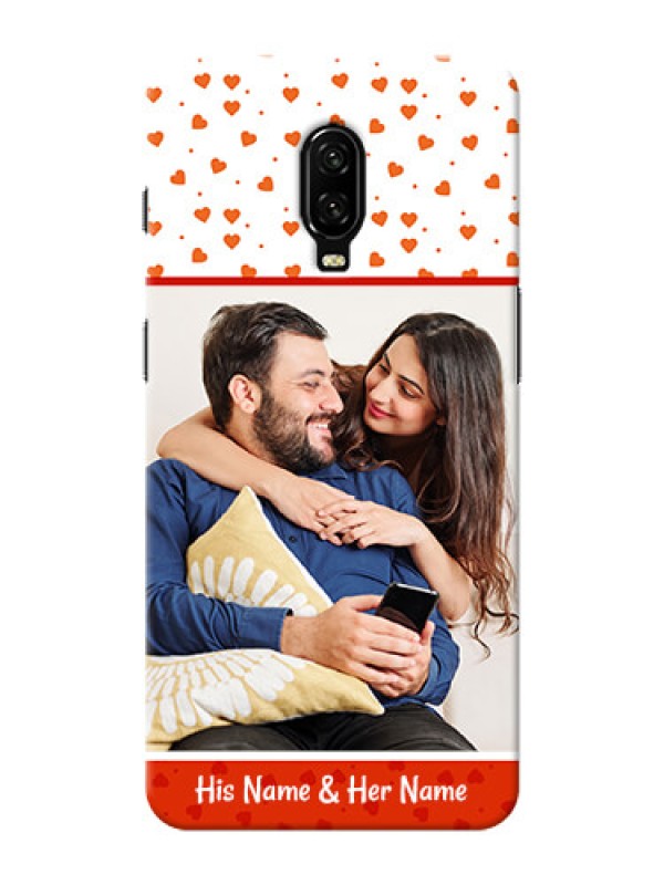 Custom Oneplus 6T Phone Back Covers: Orange Love Symbol Design