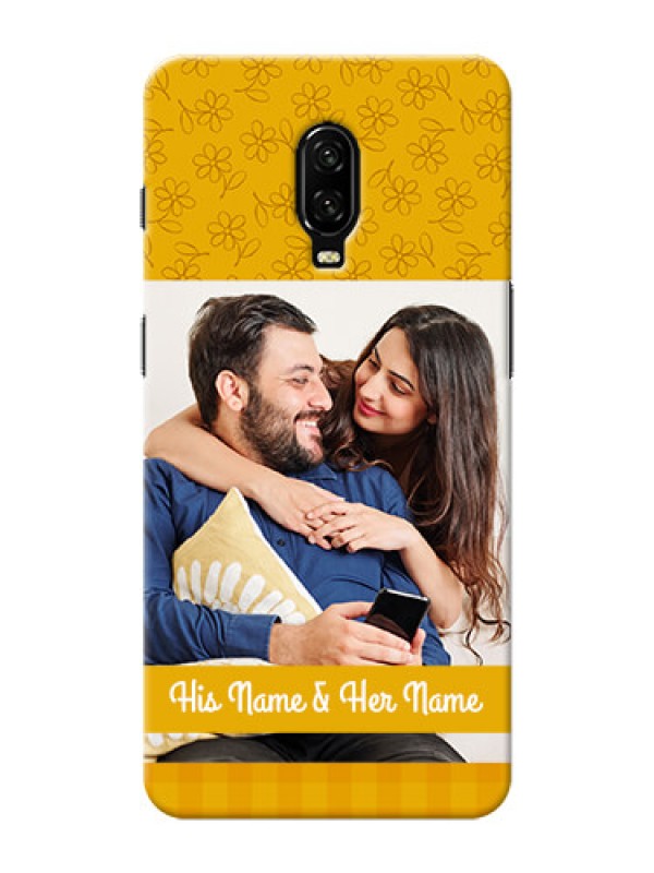 Custom Oneplus 6T mobile phone covers: Yellow Floral Design