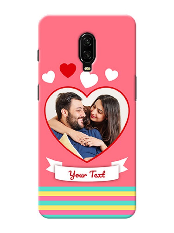 Custom Oneplus 6T Personalised mobile covers: Love Doodle Design