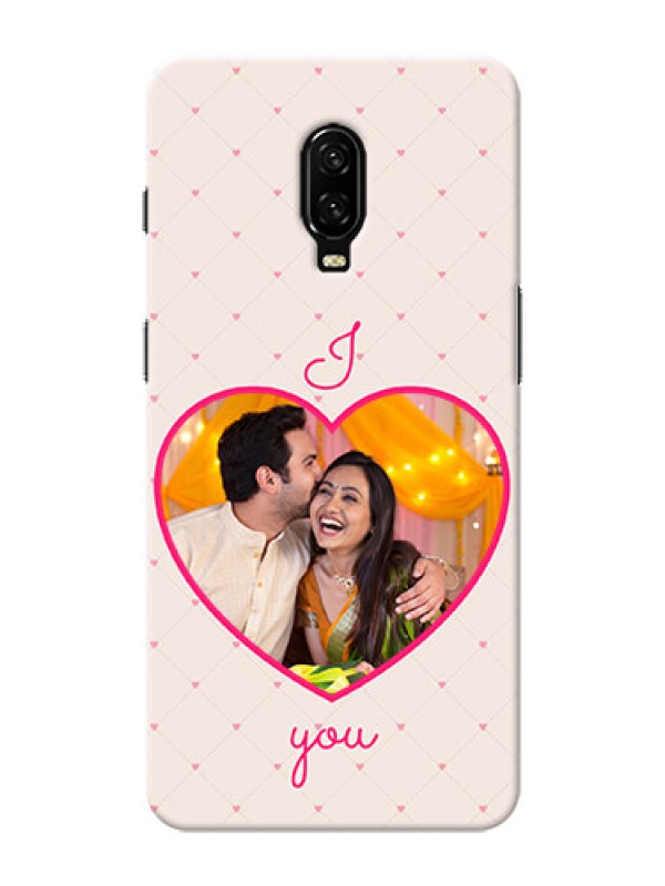 Custom Oneplus 6T Personalized Mobile Covers: Heart Shape Design