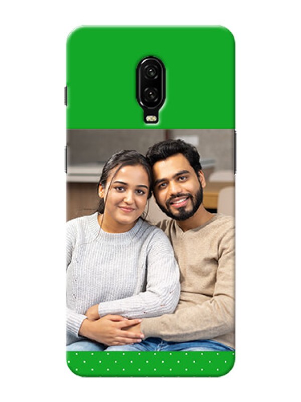 Custom Oneplus 6T Personalised mobile covers: Green Pattern Design