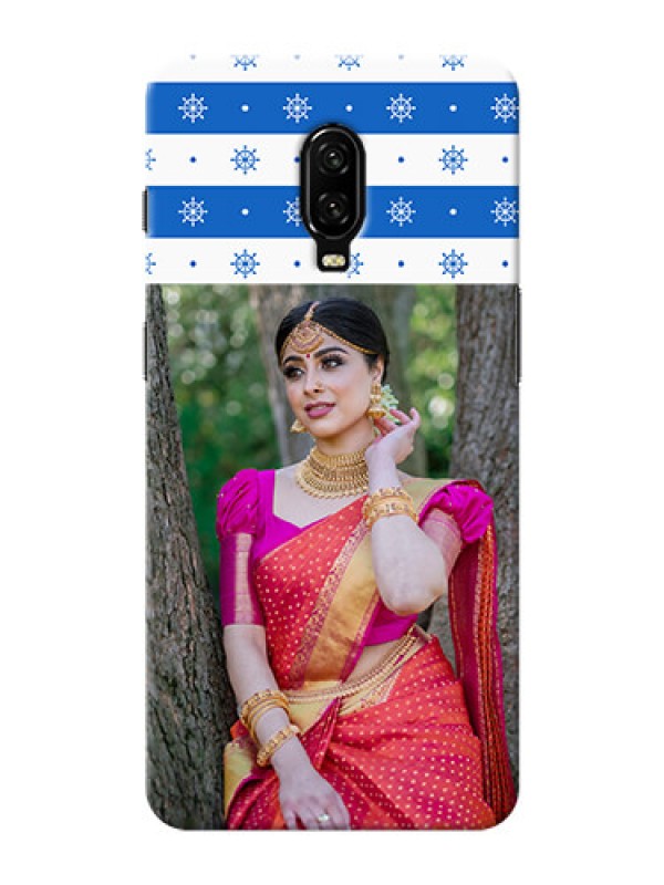 Custom Oneplus 6T custom mobile covers: Snow Pattern Design