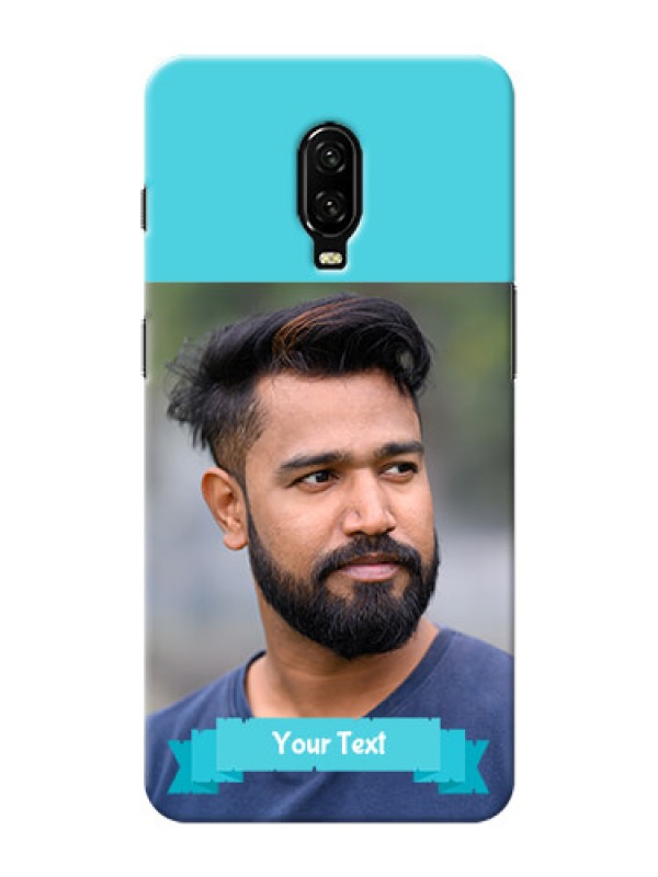 Custom Oneplus 6T Personalized Mobile Covers: Simple Blue Color Design