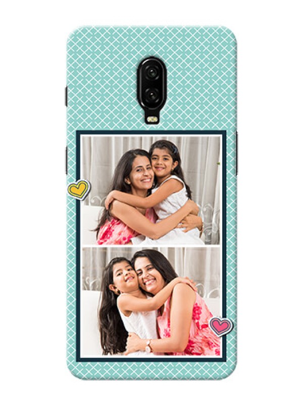Custom Oneplus 6T Custom Phone Cases: 2 Image Holder with Pattern Design