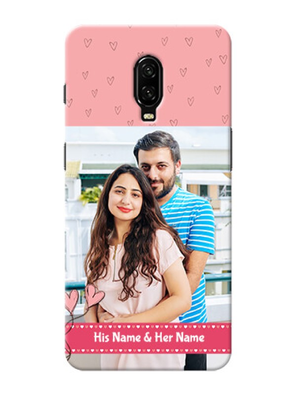 Custom Oneplus 6T phone back covers: Love Design Peach Color