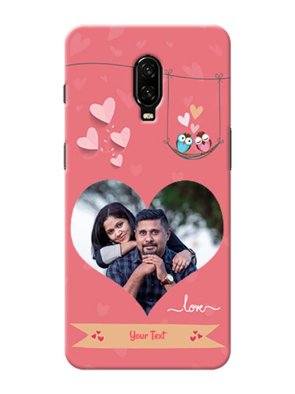 Custom Oneplus 6T custom phone covers: Peach Color Love Design 