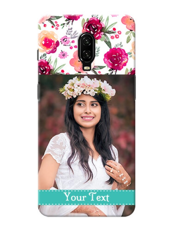 Custom Oneplus 6T Personalized Mobile Cases: Watercolor Floral Design