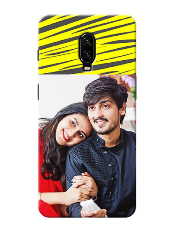 Custom Oneplus 6T Personalised mobile covers: Yellow Abstract Design