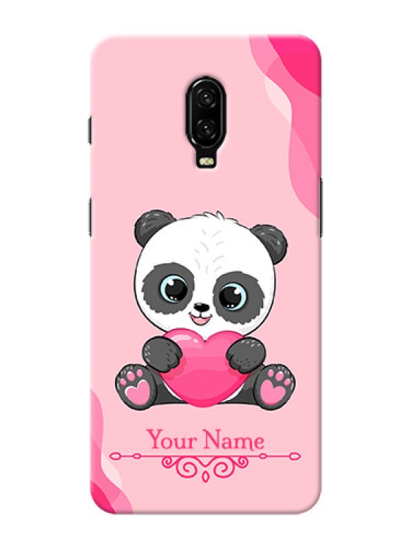 Custom OnePlus 6T Mobile Back Covers: Cute Panda Design