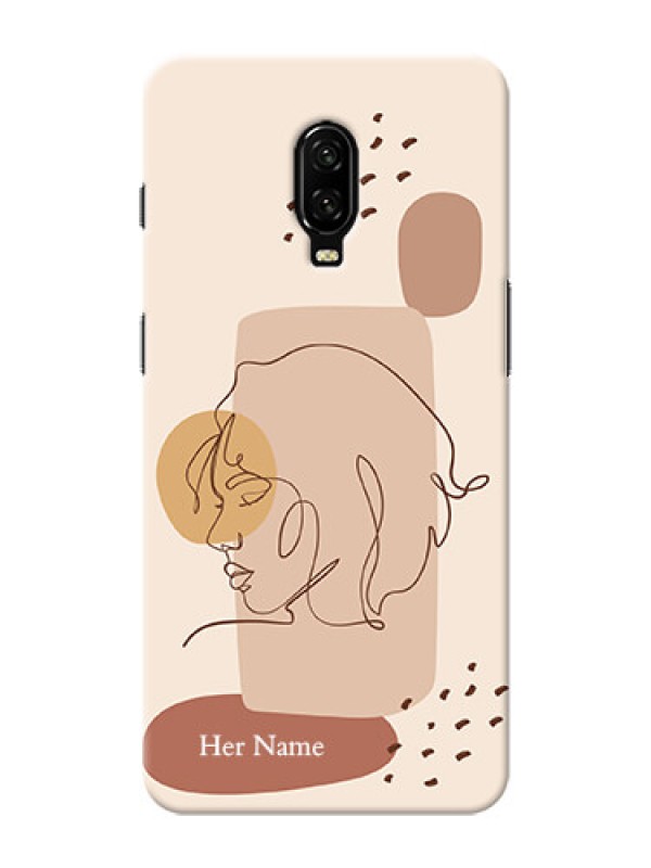 Custom OnePlus 6T Custom Phone Covers: Calm Woman line art Design