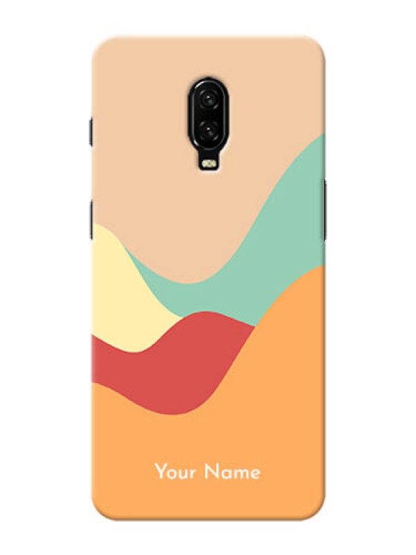 Custom OnePlus 6T Custom Mobile Case with Ocean Waves Multi-colour Design