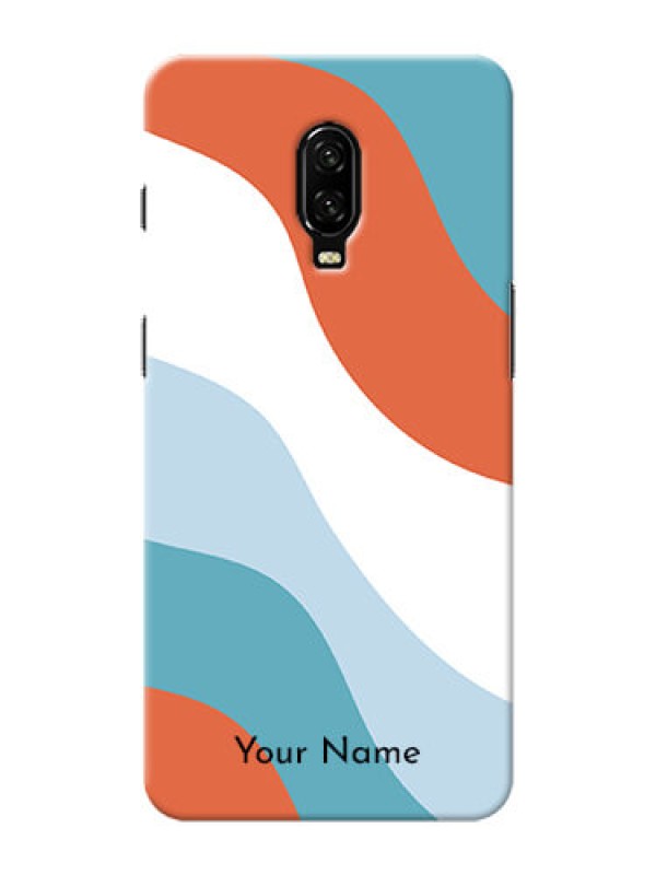 Custom OnePlus 6T Mobile Back Covers: coloured Waves Design