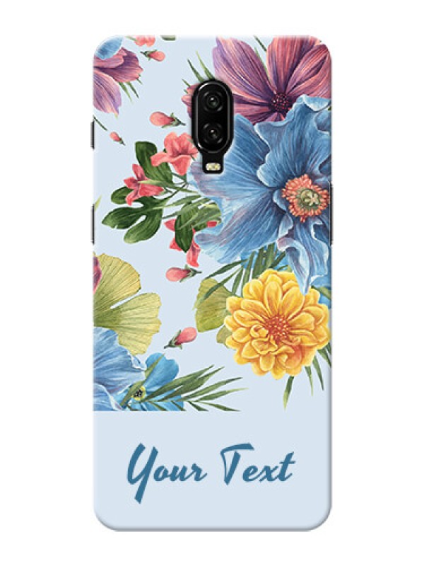 Custom OnePlus 6T Custom Phone Cases: Stunning Watercolored Flowers Painting Design