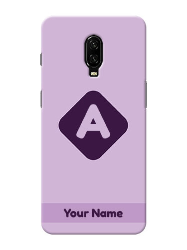 Custom OnePlus 6T Custom Mobile Case with Custom Letter in curved badge Design