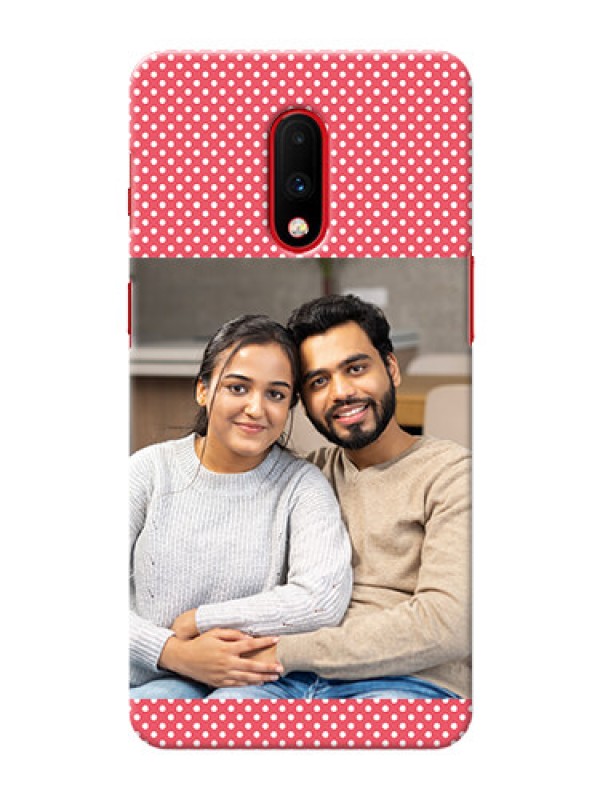 Custom Oneplus 7 Custom Mobile Case with White Dotted Design