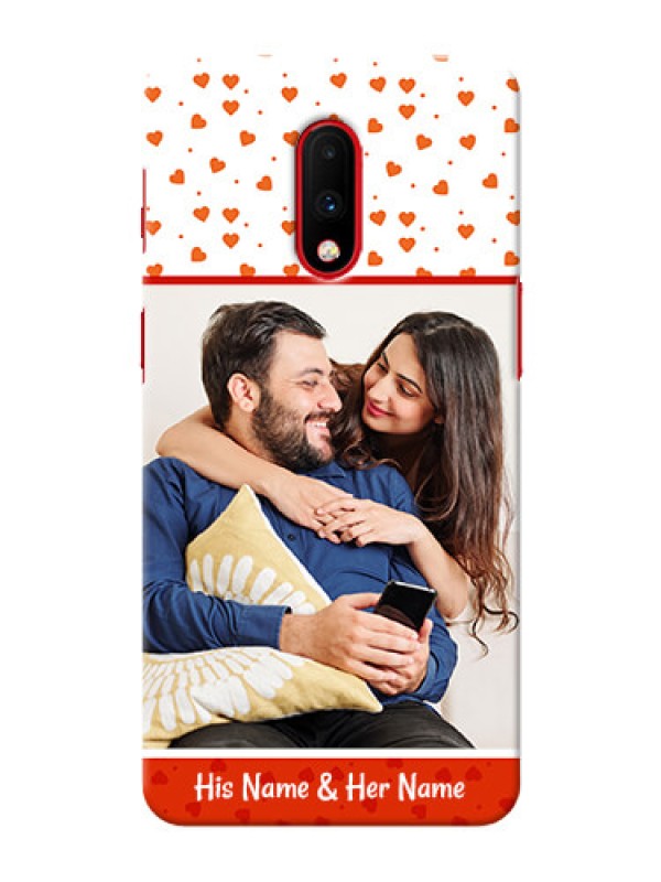 Custom Oneplus 7 Phone Back Covers: Orange Love Symbol Design