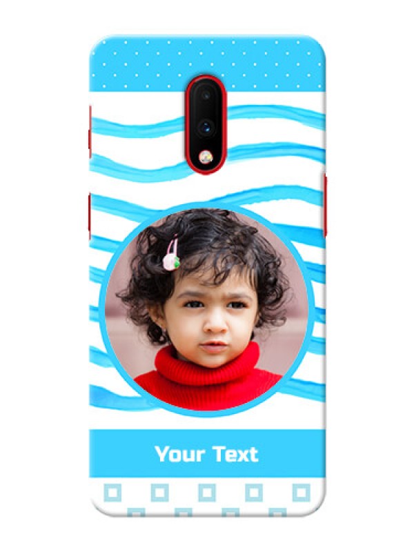 Custom Oneplus 7 phone back covers: Simple Blue Case Design