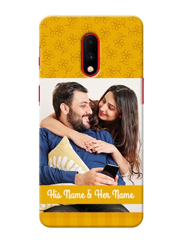 Custom Oneplus 7 mobile phone covers: Yellow Floral Design
