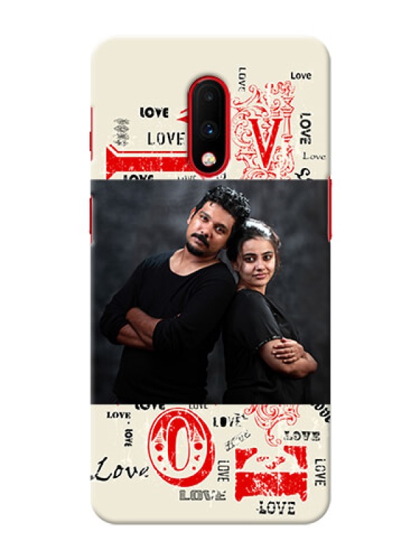 Custom Oneplus 7 mobile cases online: Trendy Love Design Case