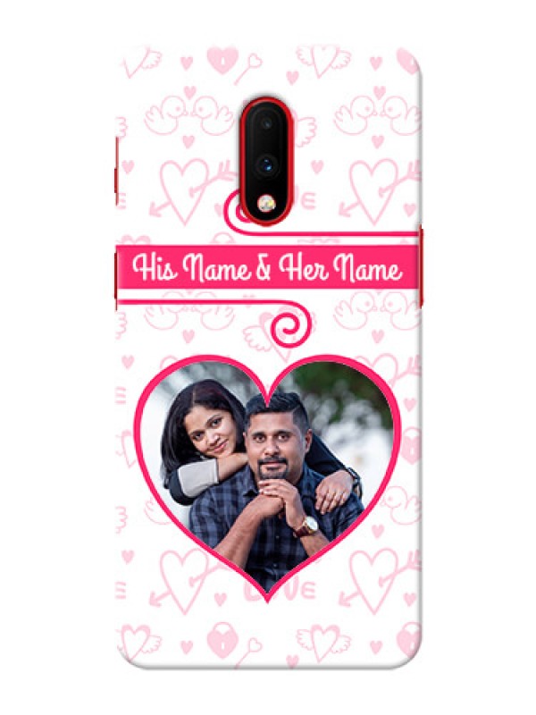 Custom Oneplus 7 Personalized Phone Cases: Heart Shape Love Design