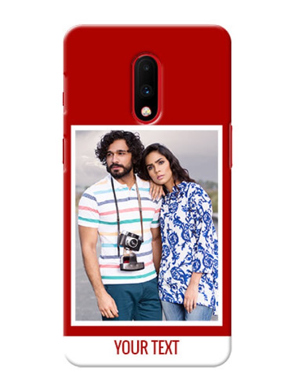 Custom Oneplus 7 mobile phone covers: Simple Red Color Design