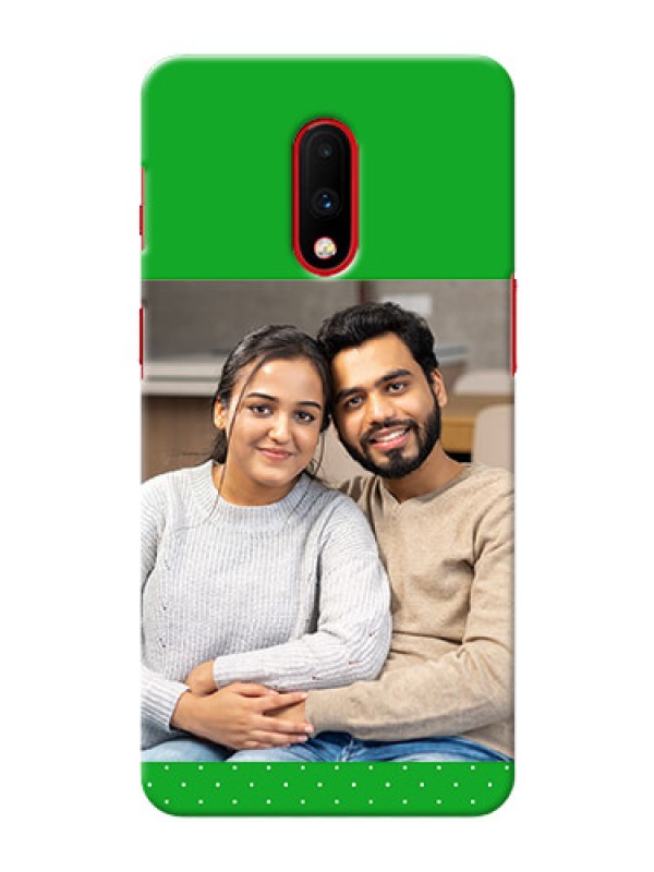 Custom Oneplus 7 Personalised mobile covers: Green Pattern Design