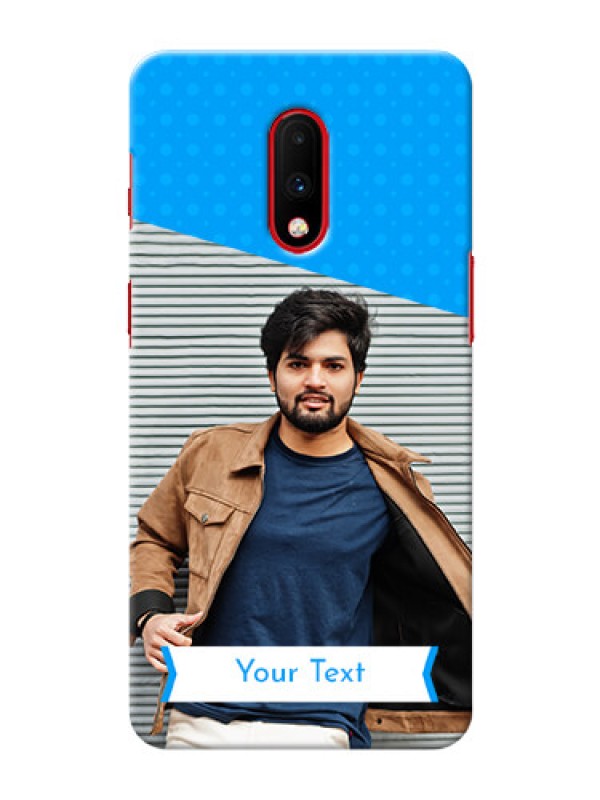 Custom Oneplus 7 Personalized Mobile Covers: Simple Blue Color Design