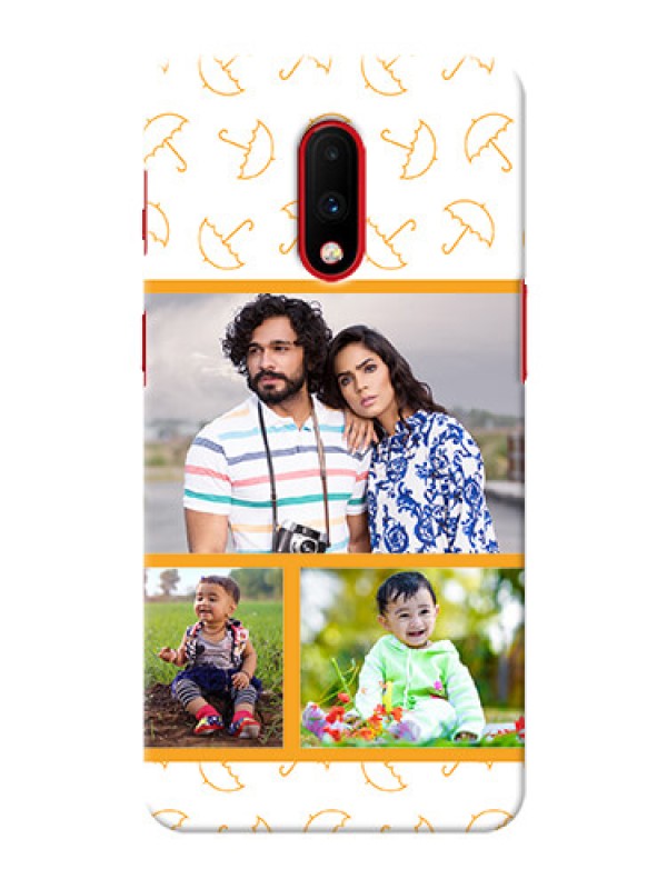 Custom Oneplus 7 Personalised Phone Cases: Yellow Pattern Design