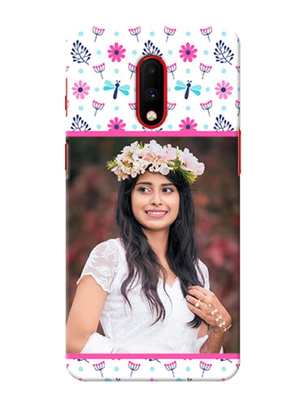 Custom Oneplus 7 Mobile Covers: Colorful Flower Design