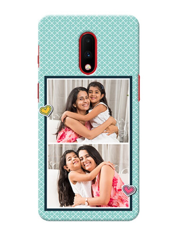 Custom Oneplus 7 Custom Phone Cases: 2 Image Holder with Pattern Design