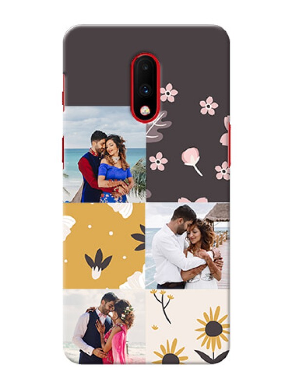 Custom Oneplus 7 phone cases online: 3 Images with Floral Design