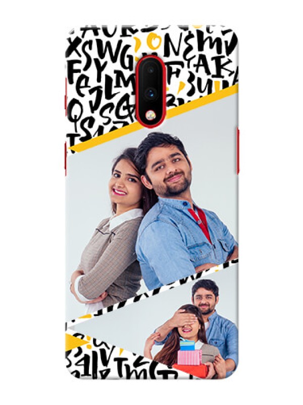 Custom Oneplus 7 Phone Back Covers: Letters Pattern Design