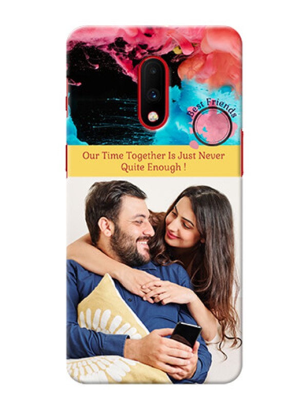Custom Oneplus 7 Mobile Cases: Quote with Acrylic Painting Design