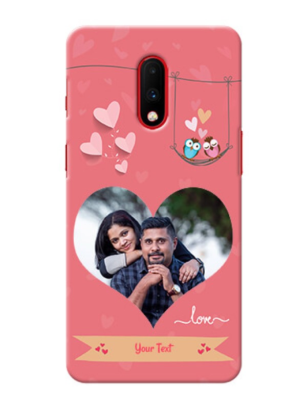 Custom Oneplus 7 custom phone covers: Peach Color Love Design 