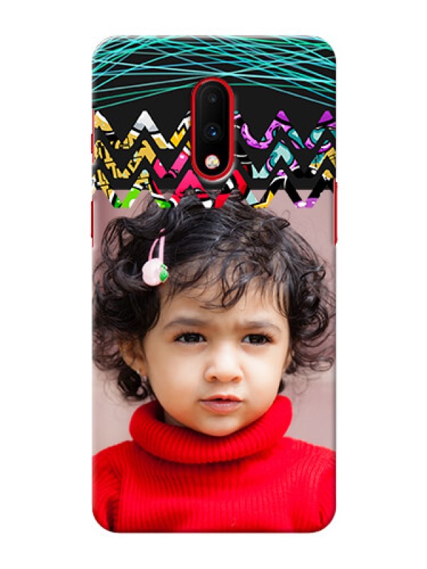 Custom Oneplus 7 personalized phone covers: Neon Abstract Design