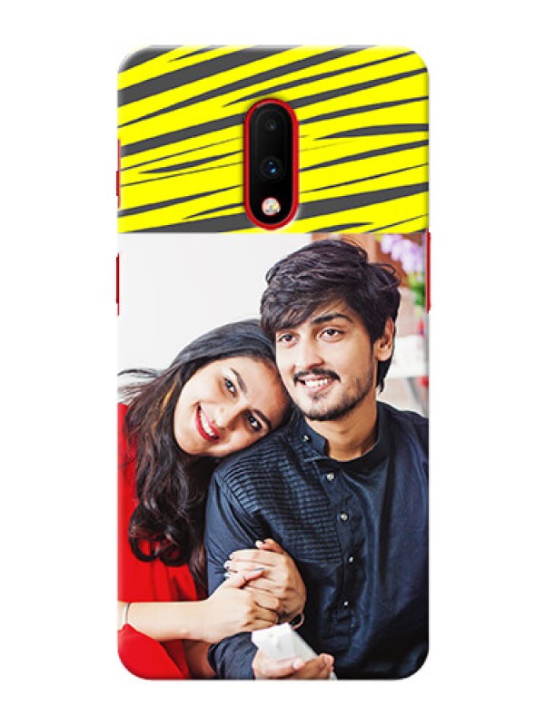 Custom Oneplus 7 Personalised mobile covers: Yellow Abstract Design