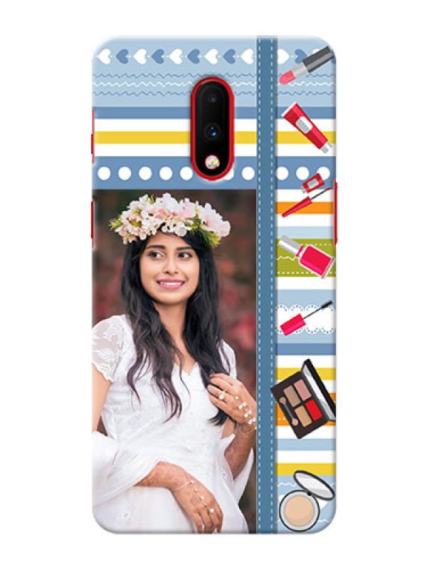 Custom Oneplus 7 Personalized Mobile Cases: Makeup Icons Design