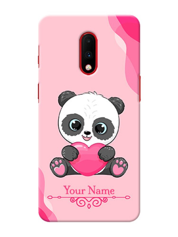 Custom OnePlus 7 Mobile Back Covers: Cute Panda Design