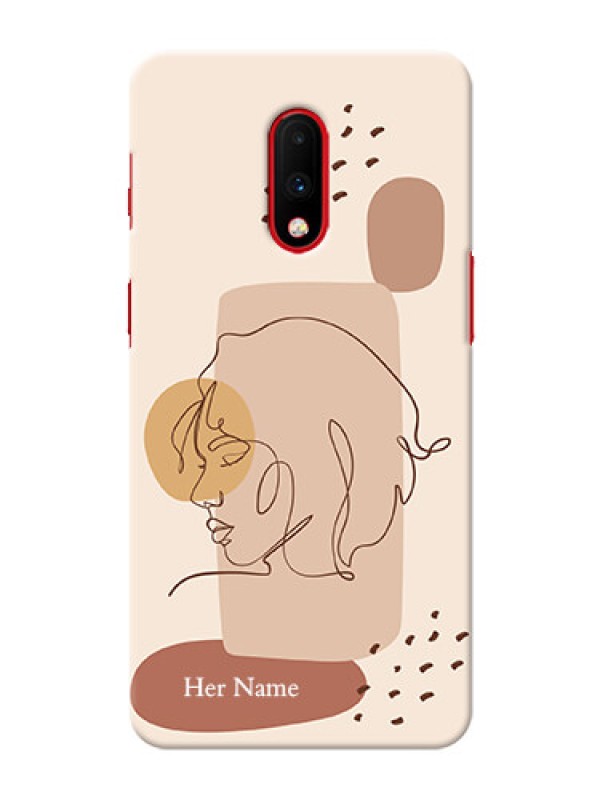 Custom OnePlus 7 Custom Phone Covers: Calm Woman line art Design