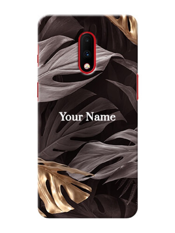 Custom OnePlus 7 Mobile Back Covers: Wild Leaves digital paint Design