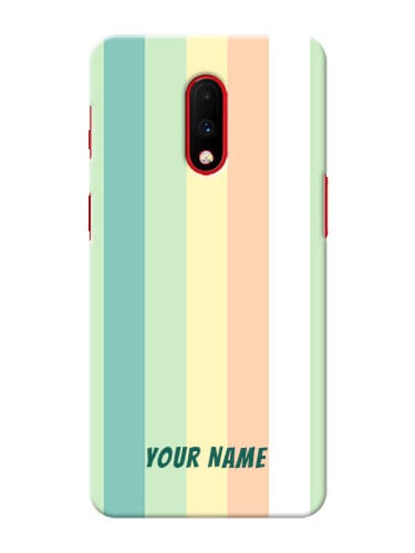 Custom OnePlus 7 Back Covers: Multi-colour Stripes Design