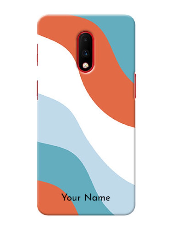 Custom OnePlus 7 Mobile Back Covers: coloured Waves Design